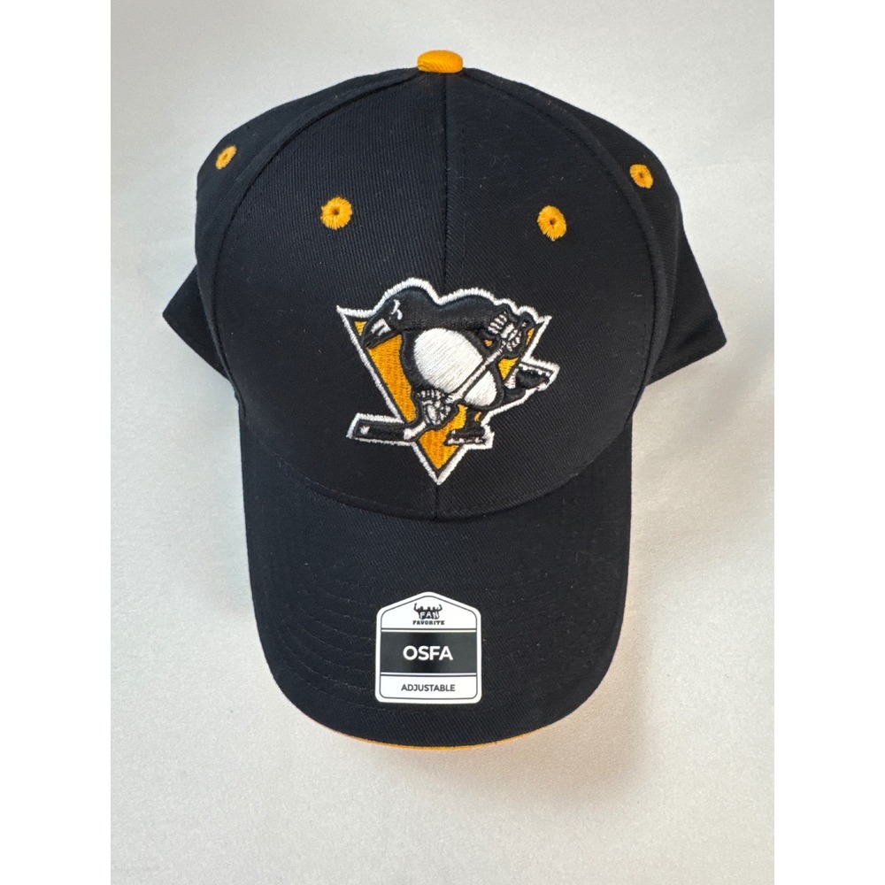 Pittsburgh Penguins Fan Favorite NHL Snapback Hat Black Gold OSFA NWT